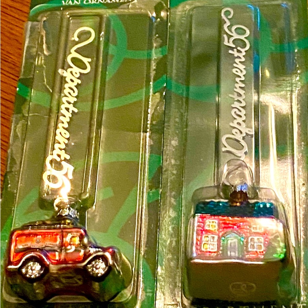 Department 56 Mercury.Glass Ornaments  (2). NWT